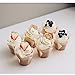 SUBANG 180 Pieces Tulip Cupcake Liner Baking Cups Muffin Tins Treat Cups for Weddings, Birthdays, Baby Showers,Brown Natural And White
