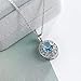 D-XinXin Blue Topaz Pendant Necklace Sterling Silver Round Gemstone Chiseled Pendant Necklace Diamond Necklace Chainthumb 2