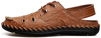 MuMa Men's Soft Leather Sandals Outdoor Breathable Beach Shose (color : 2, Size : EU43/UK9/CN44)