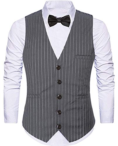 image for EFORLED Mens 1920s Accessories Gangster Stripe Vest Set - Gangster Spa