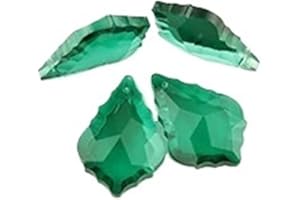 Colorful Crystal Maple Leaf Glass Lighting Chandelier Prism Parts for Home Decor (Color : Zircon Green, Size : 50mm 10pcs)