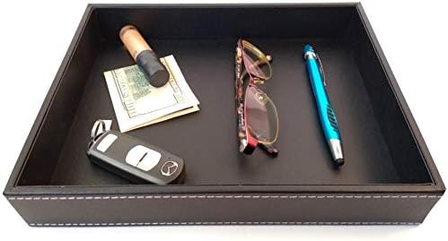 Valet Tray Dresser Organizer Desk Tray Bedside Organizer Key Bowl Nightstand Organizer For Men Edc Tray Black Pu Leather 10 3 X 8 3 X 1 6 Inches Amazon Sg Home Improvement