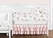 Sweet Jojo Designs Blush Pink, Mint Green and White Boho Watercolor Woodland Deer Floral Baby Girl Crib Bedding Set with Bumper - 9 Pieces