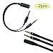 Seadream 2Pack 3.5mm Female to Dual 3.5 Male Headset Mic & Stereo Audio Y Splitter Cable Adpter (2pack Black)