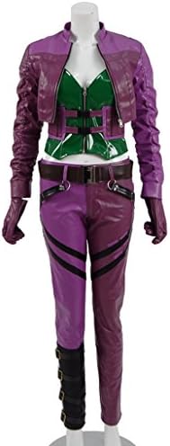 Women’s Purple PU Leather Halloween Costumes Sexy Harly Full Set Cosplay for Joker