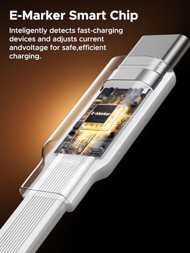UGREEN Retractable USB C Cable(3FT/1M),100W USB-C 5A Fast Charging Cord, Type C Charger Cable for iPhone 16 Series, Samsung S25/S24/S23+, MacBook, iPad, Xiaomi, Ps5, Travel Partner, White