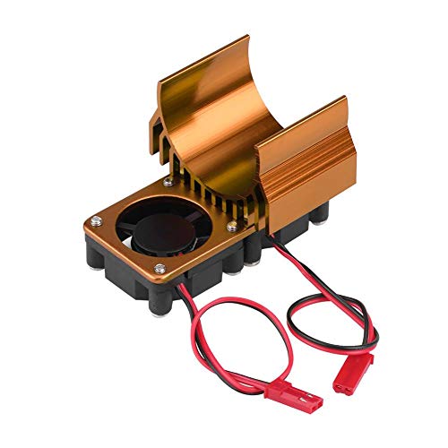 Engine Heat Sink, 540/550 RC Radiator Fan Double Cooling Fan for 1/10 Scale RC Electric Car (Gold)