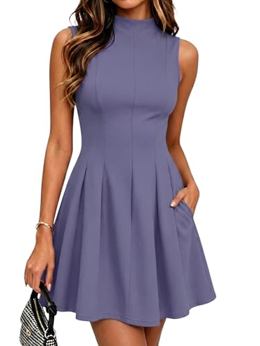 MTGGD Women Sleeveless Graduation Cocktail A Line Short Dress with Pockets at Amazon