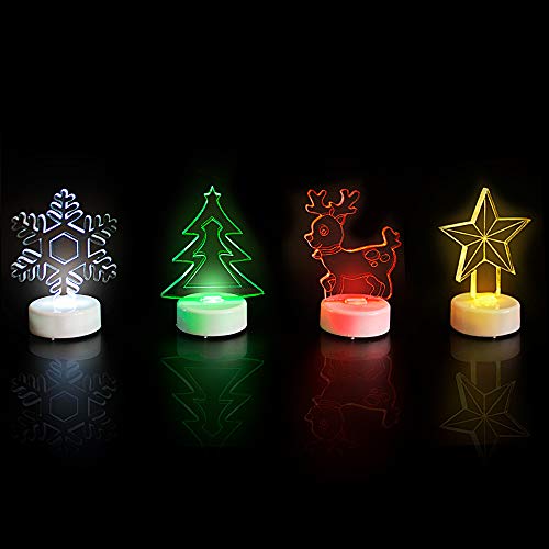 HAVEONE LED Christmas Tea Lights, 4 Pack LED Night Lights Mini Flameless Lights Decoration for Hallo