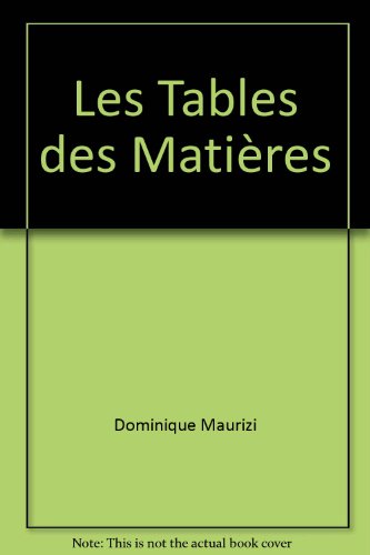 Les  tables des matières