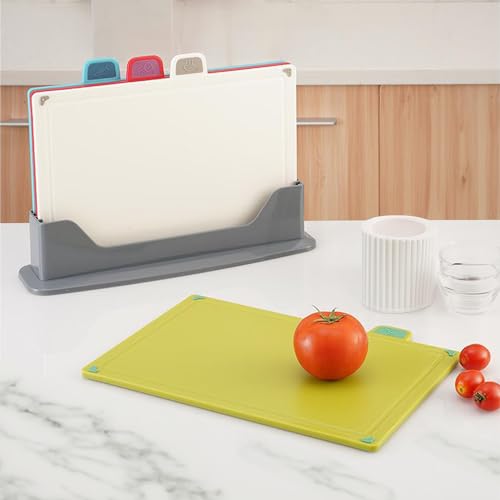 Tablas de Cortar para Cocina（juego de 4 piezas）,Tablas de Cocina picar cocina,Tabla para Cortar Plastico con Asas Antideslizantes Verduras,Carne,Pan y Fruta