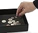 J JACKCUBE Design Valet Tray with Finger Scraper Mat for Easy Access – Ideal for Coins, Keys, Glasses, Jewlery, and Watch Organization (Black, 6.9 x 6.9 x 1.9 inches) - MK206A