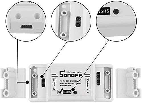 Sonoff Basic R2 Interruptor Inteligente Universal con Mando a Distancia WiFi y Temporizador para Hacer uno Mismo a travs de iOS Android 10 A2200 W Blanco 2 Pack