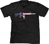 Blittzen Mens T-shirt AR-15 USA Flag Imprint