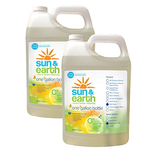 Concentrated Liquid Dish Soap by Sun & Earth, Lavender Scent, Plant