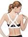 icyzone Women's Activewear Fitness Moving Comfortbal Racerback Sports Bras (M, White Cross Back)
