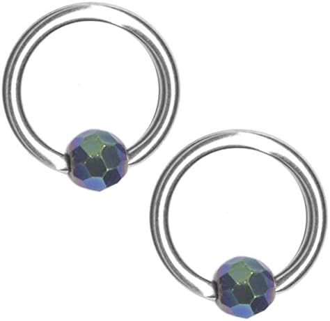 Pair of Black Magic Captive Ring-20g-18g-16g-14g 5/16 inch-Cartilage Earring-Tragus Jewelry
