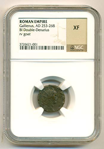 253 IT Roman Empire - Gallienus AD 253-268 rv goat Double Denarius Extremely Fine NGC