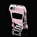 WwwSuppliers New 3D Fast Luxury Race Car Case for Apple iPhone 5 5S SE Kick-Stand Hard Protective Cover (Pink Black & Chrome)