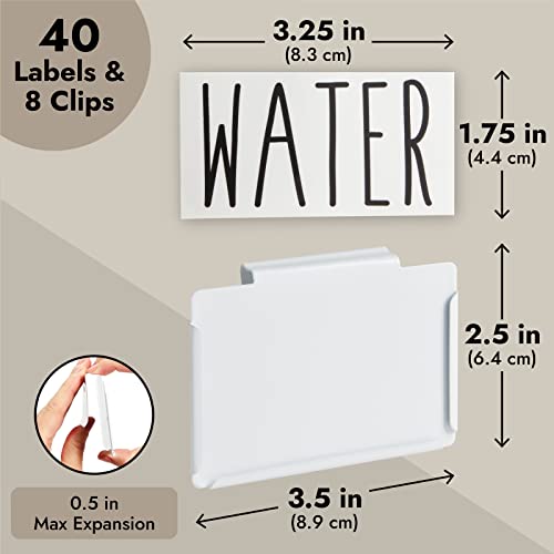 Talented Kitchen 8 Pcs Metal Basket Labels for Storage Bins with 40