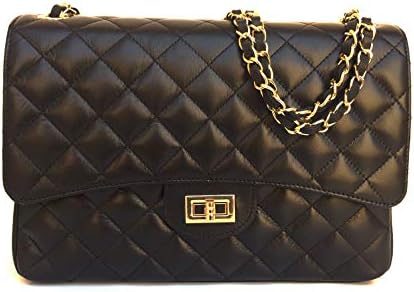 SUPERFLYBAGS Women's Genuine Quilted Italian Leather Handbag model #Parigi XL Made in Italy