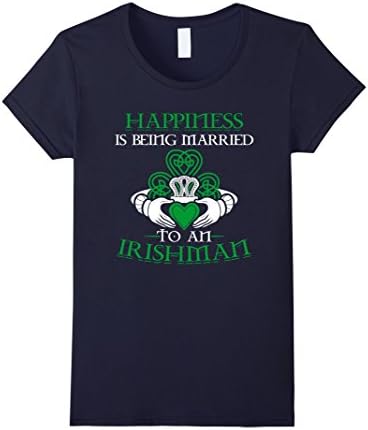 Women's Happiness is married to an Irishman - Cool Irish T-shirt Small Navy