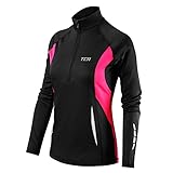 Thorogood Sports Winter Run Women's Half-Zip Long Sleeve Running Top - Black/Pink Large - Black/Pink - Large
