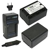 Wasabi Power Battery (2-Pack) and Charger for Panasonic VW-VBL090, VW-VBK180