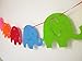 E&L Elephant Pal Party Themed Decorations Kit, Birthday Party Supplies, Elephant Party Favors,Birthday Party Banner, Set of 8 Pieces Colorful Elephant Flags