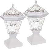 GreenLighting 2 Pack Adonia Solar Post Cap Light for 4 x 4 Wood Posts (White)