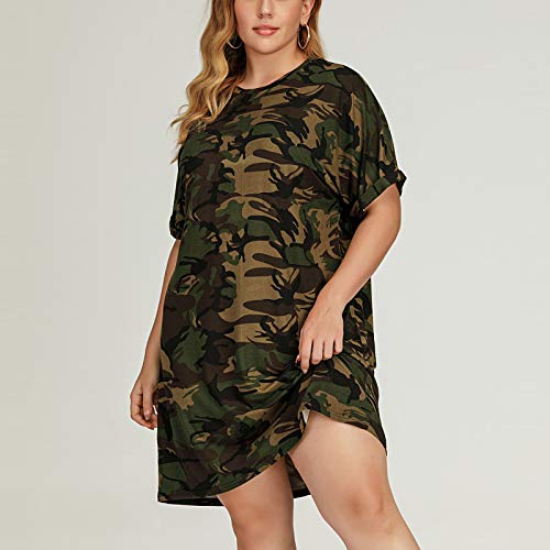 LIUguoo Women Dress Short Sleeve O Neck Sundress Casual Loose