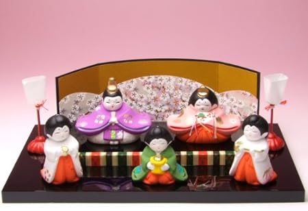 Amazon 京都人形 豪勝 陶器製手作りひな人形 洛趣京雛 五人揃 ひな祭り 初節句 雛飾り 平飾り 平飾り おもちゃ