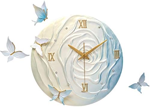 Clock Creative Living Room Bedroom Fashion Wall Personality Trend Simple Art Wall Home Living Room Bedroom Light Atmosphere (Color : Blue, Size : 34 * 34cm)