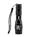 CISNO 5 Modes 1200 Lumens Cree T6 LED Zoomable Handheld Flashlight Tactical Adjustable Focus Torch for Hiking Light Lamp No Battery