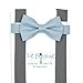 Dusty Blue Bow Tie and Light Grey Suspenders