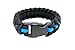 Strong Point Enterprises Thin Blue Line Law Enforcement Support Paracord Survival Bracelet (Black with Dark Blue Line)