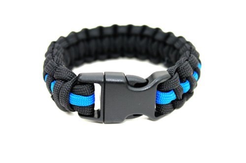 Strong-Point-Enterprises-Thin-Blue-Line-Law-Enforcement-Support-Paracord-Survival-Bracelet-Black-with-Dark-Blue-Line Strong-Point-Enterprises-Thin-Blue-Line-Law-Enforcement-Support-Paracord-Survival-Bracelet-Black-with-Dark-Blue-Line
