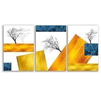 3 Piece Canvas Wall Art - Abstract Geometry - Canvas Prints Home Artwork Decoration for Living Room,Bedroom - 16