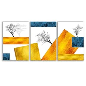 3 Piece Canvas Wall Art - Abstract Geometry - Canvas Prints Home Artwork Decoration for Living Room,Bedroom - 16"x24" x 3 Panels