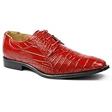 Roberto Chillini RC6563 Men's Red Exotic Lace Up Dress Oxford Shoes