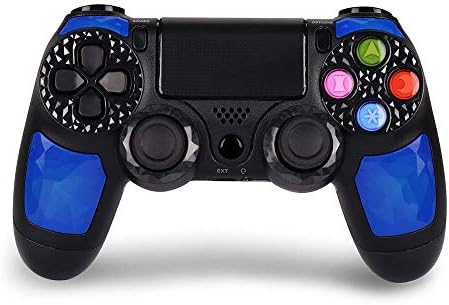 PS4 Controller for Playstation 4 Wireless Double Shock Bluetooth Gaming Joysticks Gamepad Controller Shell for PlayStation 4 Pro/ Slim with Paddles( Blue)