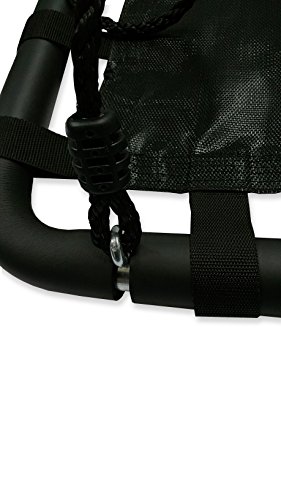 Mega Mat Rectangular Outdoor Platform Tree Swing for Yard or Playground Sturdy Steel Frame Durable Mat Bottom 30 W x 40 L with Two 63'' Ropes 250 LB Weight Capacity for Multiple Children… - Black - Thumbnail 6