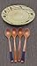 BLAST FIND 4 Piece Handcrafted Eating Utensils , Organic Bamboo Wooden Spoons set with Anti-Slip Handles & Non Abrasive Finis