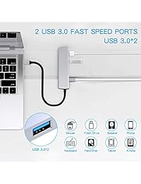 Shayson   Adaptador USB C 6 en 1 con puerto HDMI 4K, 2 puertos USB 3.0, lector de tarjetas SD TF, puerto de carga USB C para MacBook, Surface, Chromebook, Galaxy, XPS y ordenador portátil tipo C