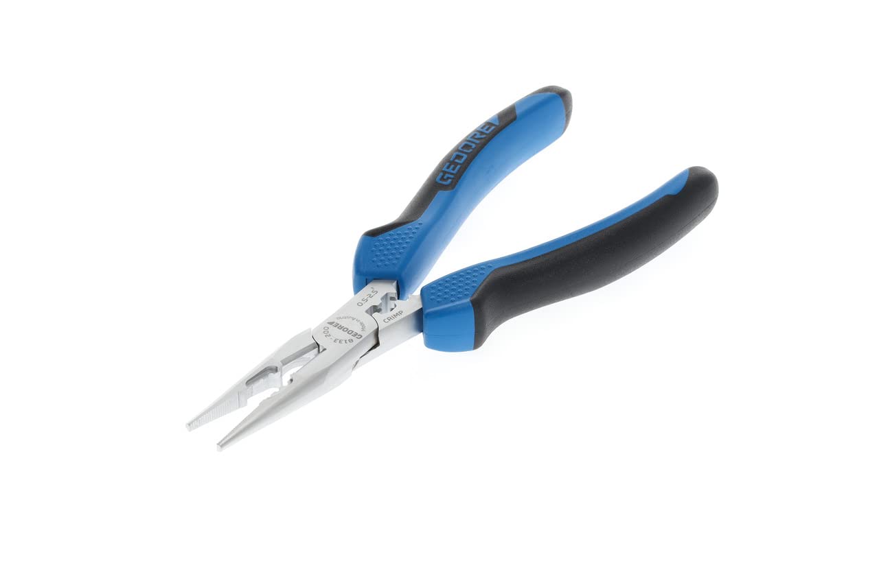 GEDORE Combination pliers for cutting/stripping/crimping, Toothed, Straight, dual-material grips, Length 200 mm, 8133-200 JC