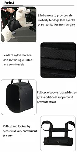 Paercute Dog Lift Harness - Adjustable Support Sling Straps Help with Loss of Stability Stand Up, Walk, Climb Stairs and Hop into Car. - Thumbnail 4