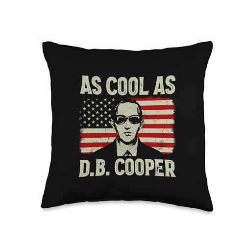As Cool As D.B. Cooper Vintage American Flag Funny DB Cooper Throw Pillow