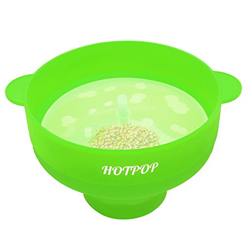 The Original HOTPOP Microwave Popcorn Popper, Silicone Popcorn Maker, Collapsible Bowl BPA Free & Dishwasher Safe (Green) - Thumbnail 3