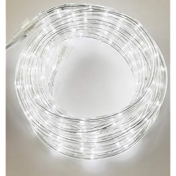 Izzy Creation 18ft Cool White Flexible LED Rope Lights Kit, 360 Deg. Viewing, 120V ETL Listed, Connectable, Indoor/Outdoor Lighting, 3/8