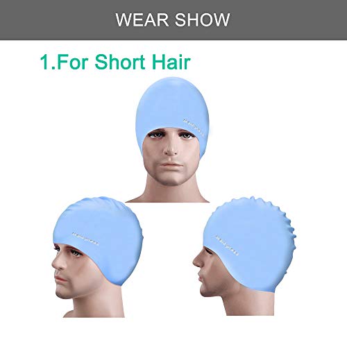 image for Msicyness Swim Cap for Men Women Silicone Swimming Hat for Adult Swimm